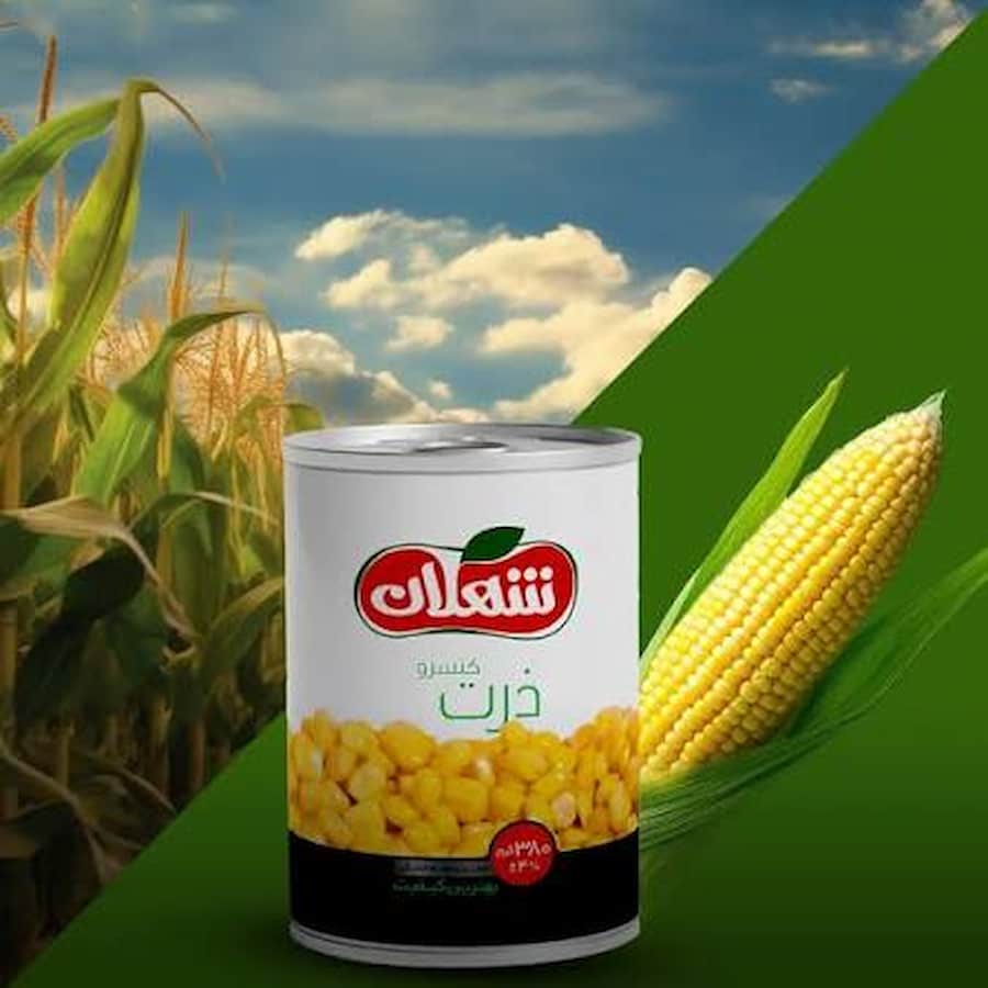 کنسرو ذرت شهلان با دانه‌های درشت و شیرین